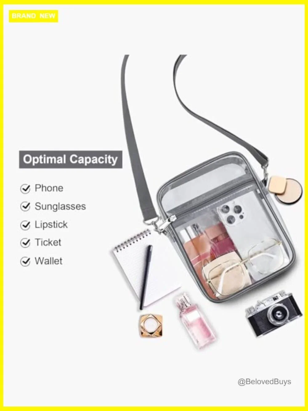 Clear Messenger Crossbody Bag Stadium Approved PVC Travel